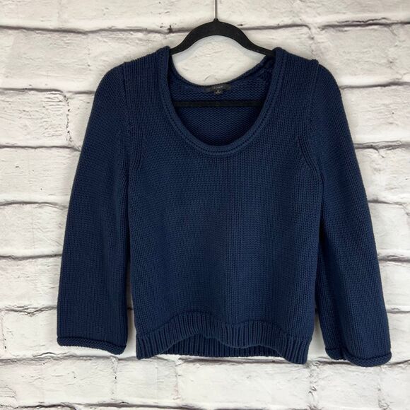 J.Crew Women's Blue Scoopneck Pullover Sweater Size M - Picture 2 of 6